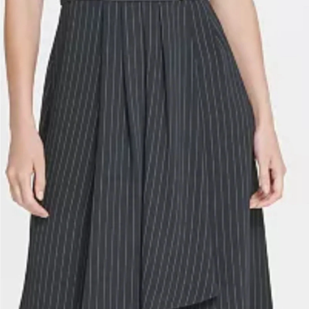 Like new DKNY Pinstripe collared fit flare dress